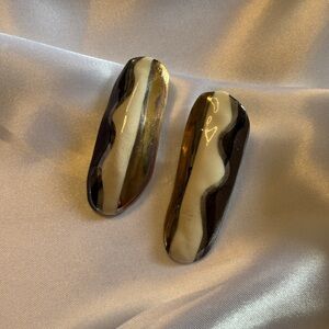 Rare Vintage Handmade Abstract Statement Organic-Shaped Drop Earrings